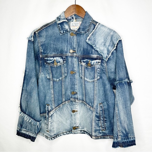 Free People Jackets & Blazers - SANDRINE ROSE x Free People Denim Patchwork Jacket NWT in Size XS